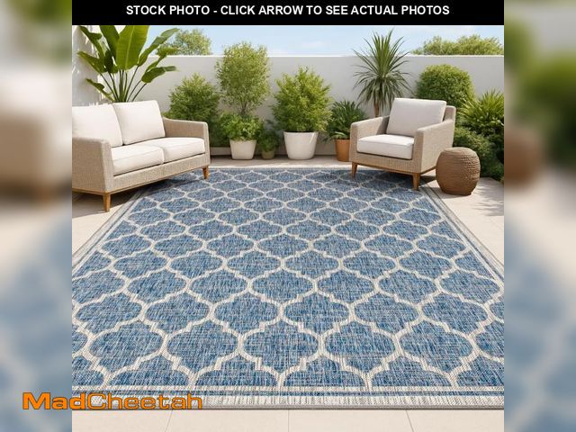 Lot 74-12165274 - JONATHAN Y SMB109D-8 Trebol Moroccan Trellis Textured Weave Indoor Outdoor Rug Modern Bohemian Livin...