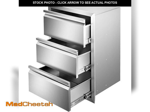 Lot 74-12746808 - VEVOR 14.7 in. W x 25.4 in. H x 18.7 in. D Outdoor Kitchen Drawers Stainless Steel Box Frame Flush M...