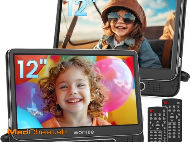 Lot 74-11910838 - WONNIE 12" Dual Car DVD Players Portable DVD Players for Car Headrest Play a Same or Two Different M...