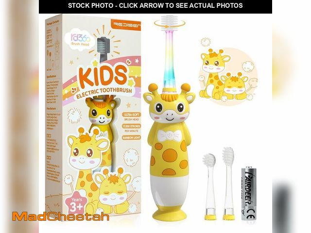 Lot 74-14431113 - ReDISEN Toddler Electric Toothbrush, Baby Ages 3+ Battery Powered with Unique 360 Brush Head, Gentle...