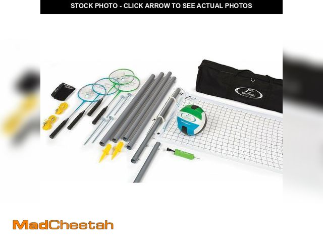 Lot 74-12632966 - EastPoint Sports Deluxe Volleyball Badminton Net Set - 25ft L x 8ft H, Polyester, Assorted - Include...