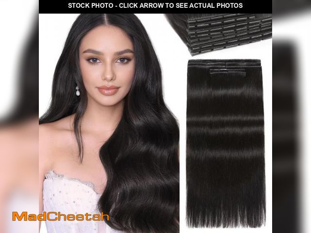 Lot 74-12217618 - LADY MIRANDA Double Sided PU Invisible Weft Human Hair Extensions 18 Inch 100G 8PCS Natural Black Ha...