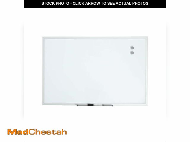 Lot 74-12859154 - U Brands 35 x 23 in. Magnetic Dry Erase Whiteboard, Silver Metal Frame, Includes 2 Magnets, Marker, ...