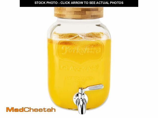 Lot 74-12971464 - Drink Dispenser, 1 Gallon Glass Drink with Stand for Parties (1 Gallon Single) - UNUSED