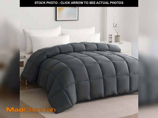 Lot 74-13060024 - JUSTLET Luxury Solid Down Alternative Machine Washable Gray Comforters, Queen - UNUSED