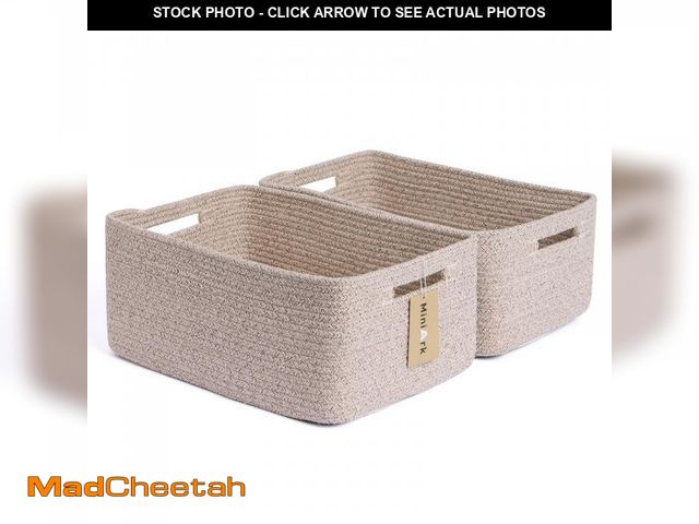 Lot 74-11553641 - MiniArk Large Storage Baskets for Shelves, Closet Organizers Bins for Clothes Blanket Towels, Baby N...