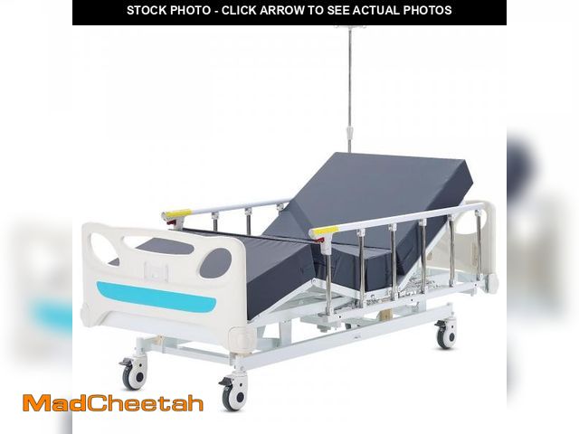 Lot 74-12153619 - VEVOR Premium 3 Function Full Electric Hospital Bed, ICU Electric Medical Bed with Mattress &amp; IV...