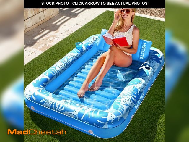 Lot 74-12459190 - SLOOSH Inflatable Tanning Pool Lounger Float, 70" x 46" Pool Floats Adult with Pillow, 4 in 1 Suntan...