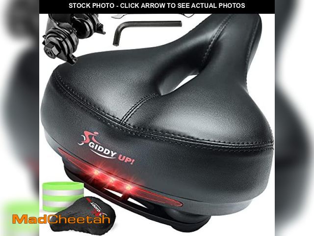 Lot 74-11906803 - Giddy Up! Bike Seat - Comfortable Bike Saddle for Exercise and Road Bicycle with LED - Wide Padded B...