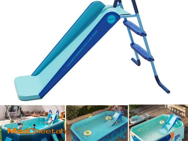Lot 74-12541784 - Pool Slide Inflatable Swimming Water Slide, Summer Swimming Pool Supplies Universal Trampoline Ladde...