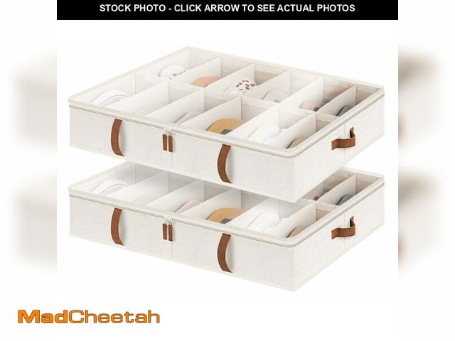 Lot 74-12607823 - StorageWorks Shoe Organizer Under Bed for Closet, 2-Pack Ultra-thick Fabric Shoe Storage Containers ...