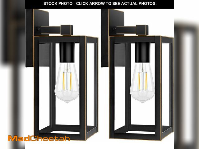 Lot 74-12677425 - (MISSING HARDWARE) 2-Pack Outdoor Wall Light, Waterproof Porch Lights Outdoor, 10" Bronze Outdoor Li...