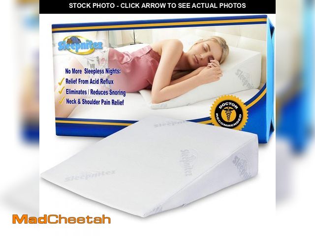 Lot 74-12155285 - Sleepnitez 8â Bed Wedge Pillow for Sleep Apnea, Acid Reflux. GERD, Post Surgery, Anti Snoring (Whi...