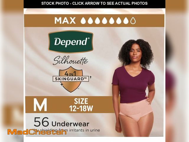 Lot 74-13542067 - Depend Silhouette Adult Diapers, Incontinence &amp; Postpartum Bladder Leak Underwear for Women, Max...