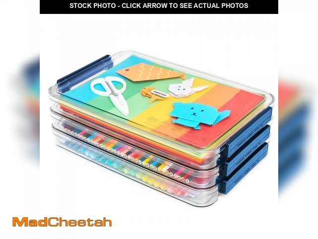 Lot 74-11547947 - CATOOMUU Clear Portable Slim Project Case 9 X 13 Plastic Storage File Box For Letter A4 Paper Photo ...