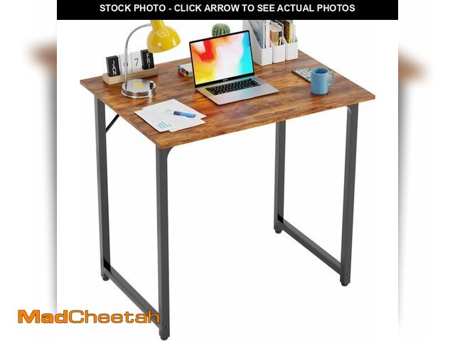 Lot 74-14068325 - PayLessHere | 32 Inch Computer Desk | Vintage | Office Desk with Metal Frame, Adjustable Feet | Wate...