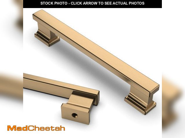 Lot 74-12874109 - Asidrama 6 Pack 5 Inch(128mm) Hole Centers Champagne Bronze Kitchen Cabinet Handles, Brushed Brass C...