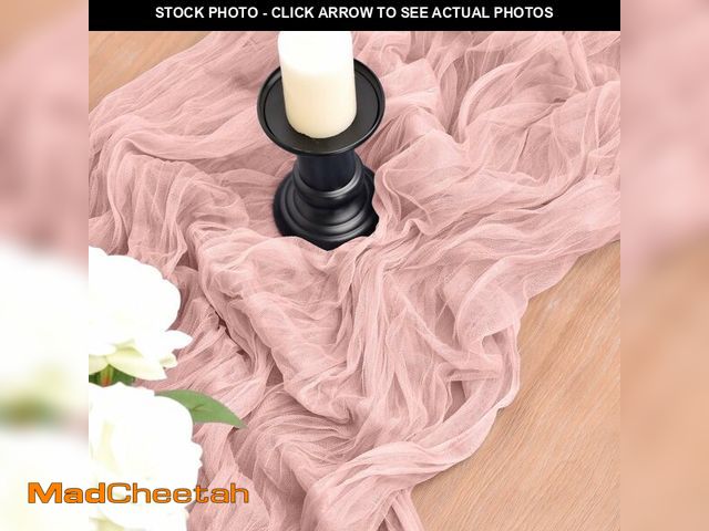 Lot 74-12713409 - Joanlody Dusty Rose Cheesecloth Table Runner Fall Thanksgiving 10Ft Rustic Gauze Boho Cheese Cloth T...
