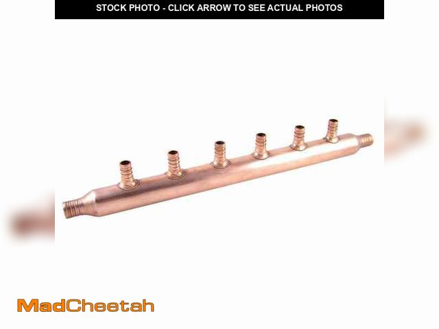 Lot 74-14326769 - SharkBite 3/4 in. PEX Barb x 1/2 in. Barb Copper 6-Port Open Manifold Fitting - UNUSED