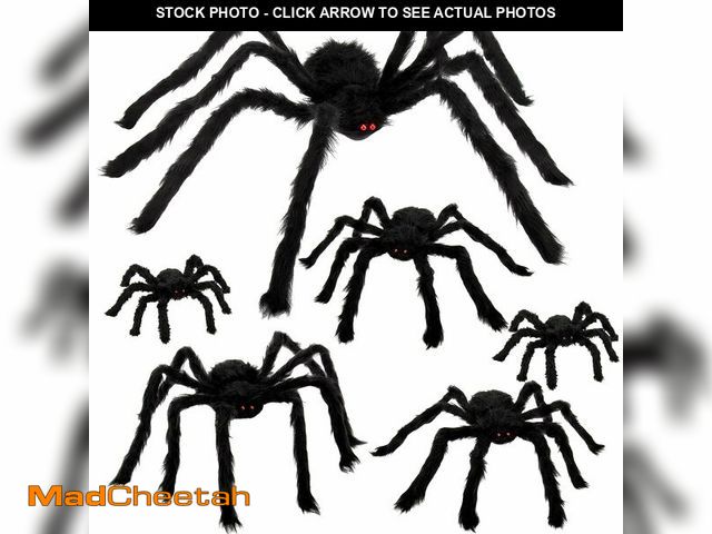 Lot 74-12699544 - Colovis 6 Pcs Halloween Spider Decorations, Realistic Large Scary Spider Decoration for Home Giant S...