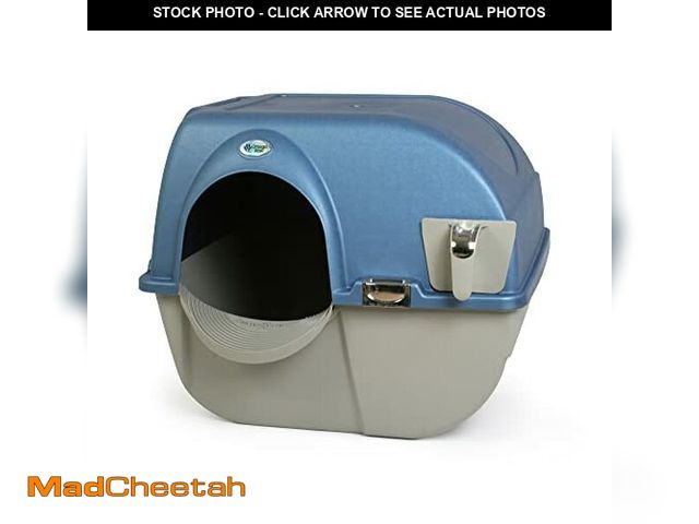 Lot 74-12633270 - Omega Paw Premium Roll 'n Clean Litter Box Large,Cat, Peral Blue (PR-RA20-1) - USED