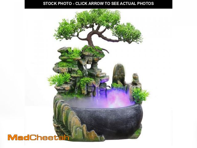 Lot 74-12437528 - Indoor Relaxation Desktop Fountain Waterfall, Zen Meditation Indoor Waterfall Feature with Automatic...