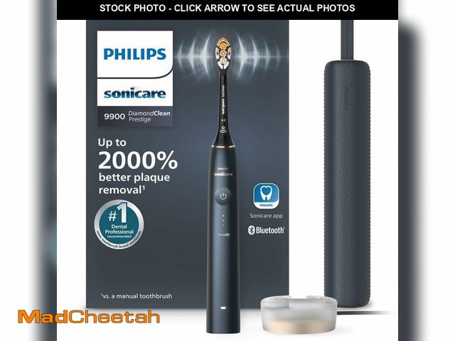 Lot 74-14479653 - Philips Sonicare 9900 Prestige Electric Toothbrush, 1 Brush Head, Blue - USED