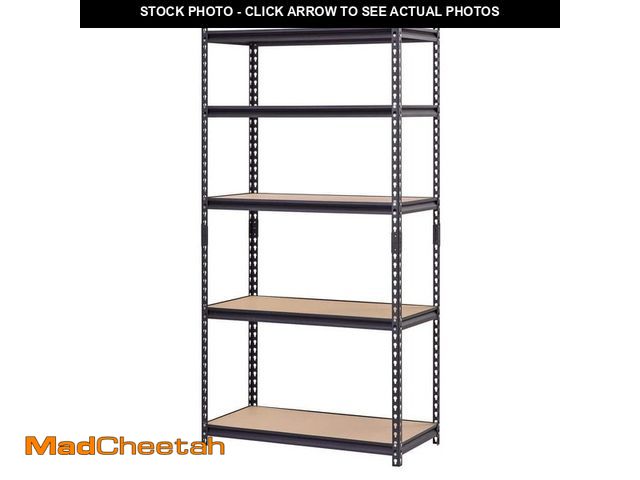 Lot 74-14467165 - Muscle Rack 5-Shelf Heavy Duty Adjustable Metal Garage Storage Shelving Unit in Black (36 in. W x 72...