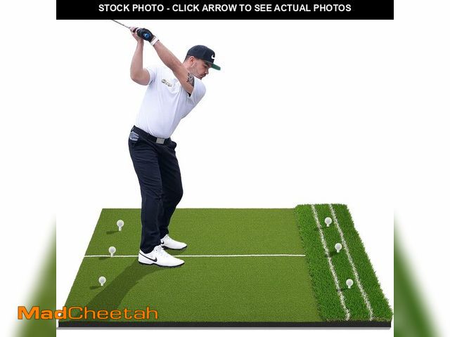 Lot 74-14288483 - DCQ Real Feel 5x4ft Golf Hitting Mat, Large Golf Mat, Dual Turf, Fairway &amp; Rough Artificial Gras...