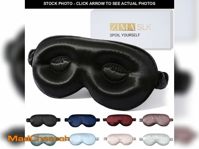 Lot 74-14274719 - ZIMASILK Adjustable 22 Momme 100% Pure Mulberry Silk Sleep Mask, 3D Contoured Cup Eye Mask for Sleep...