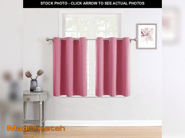 Lot 74-12434382 - ChrisDowa Small Window Curtains for Kitchen and Bedroom - Grommet Short Thermal Insulated Room Darke...