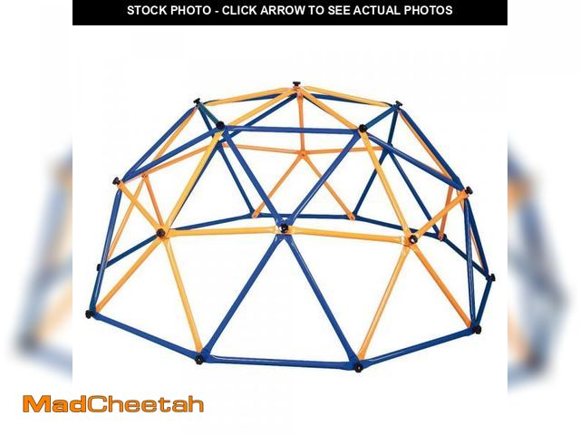 Lot 74-12108557 - Tidoin 10 ft. Blue and Yellow Metal Kids Jungle Gym Climbing Dome Tower Supporting 375 lbs. - USED