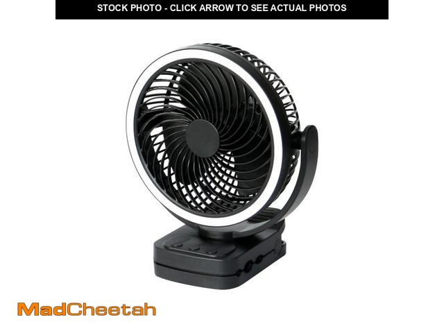 Lot 74-12422081 - Mainstay 7 "Rechargeable USB Clip and Table Fan with LED Black - USED