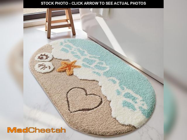 Lot 74-12328823 - LUMI Beach Bathroom Rugs, Non Slip Bath Mat Ultra Soft Washable Absorbent Quick Dry, Ocean Sea Theme...