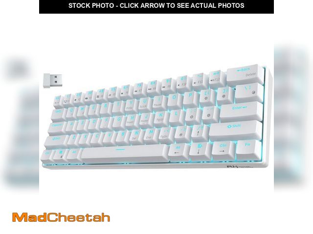 Lot 74-12607103 - RK ROYAL KLUDGE RK61 Wireless 60% Triple Mode BT5.0/2.4G/USB-C Mechanical Keyboard, 61 Keys, Compact...