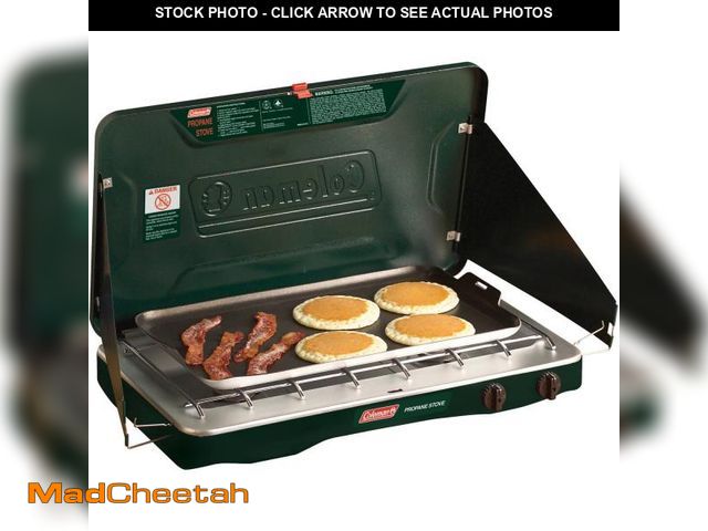 Lot 74-12527193 - Coleman Matchlight 2-Burner Propane Stove, 10,000 BTU, Black - UNUSED
