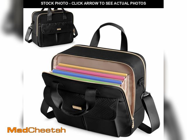 Lot 74-13953514 - Prokva Teacher Bag with Accordion File Organizer, 15.6 Inch Laptop Briefcase for Women, Teacher, Tut...