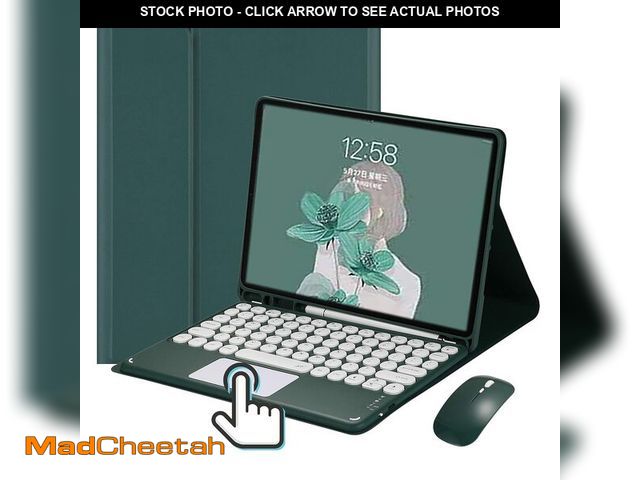 Lot 74-12713190 - iPad 9th 8th 7th Generation 10.2 inch iPad Air 3 Pro 10.5 Touchpad Keyboard Case Retro Round Key wit...