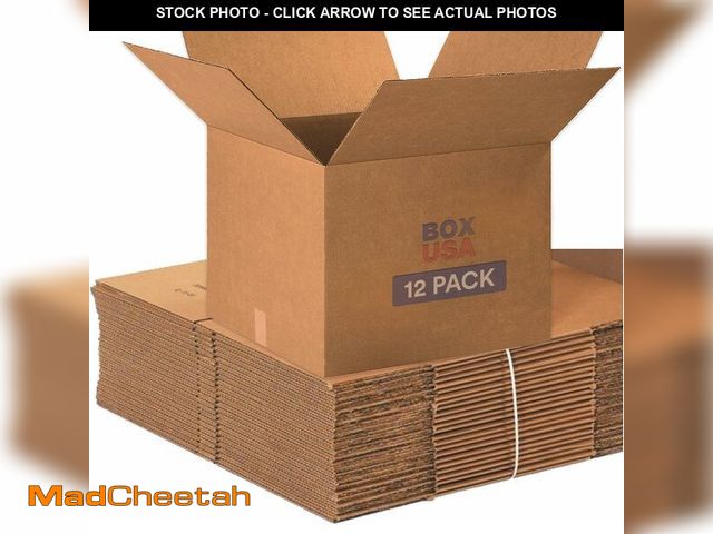 Lot 74-14581689 - BOX USA Moving Boxes Holds 65lbs, 20"L x 20"W x 15"H (12-Pack) Large - Corrugated Cardboard Box for ...