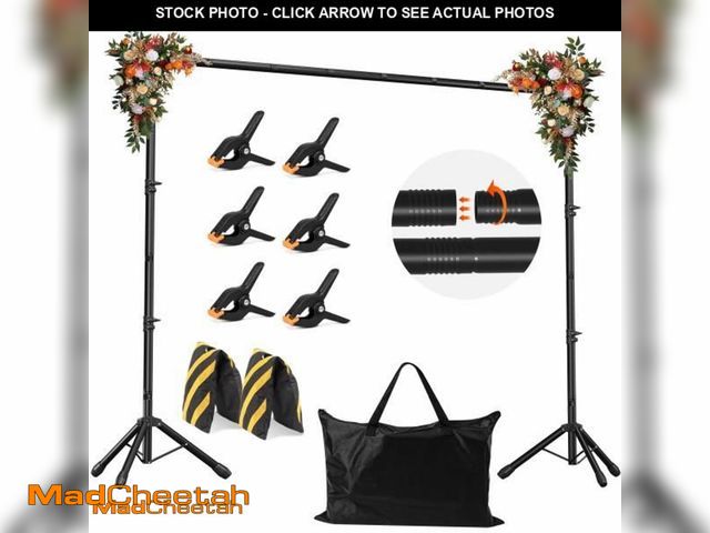 Lot 74-11852003 - JSungo Backdrop Stand, Adjustable 10x7.5 FT Background Stand Backdrop for Parties, Photo Video Studi...