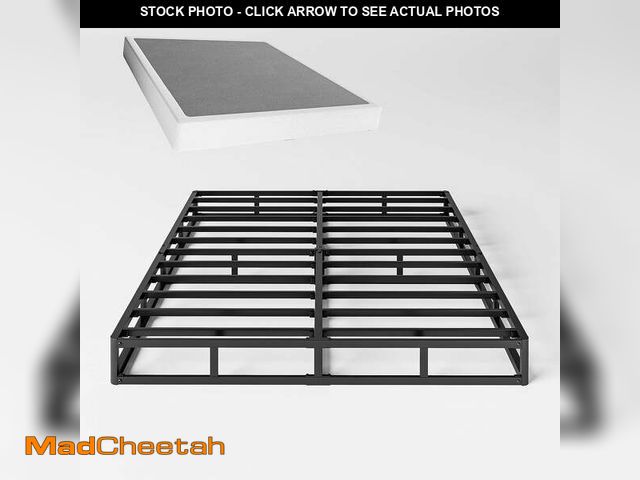 Lot 74-12767701 - (MISSING HARDWARE) QFTIME 5" Metal Queen Box Spring, Mattress Foundation, Heavy-Duty, Easy Assembly ...