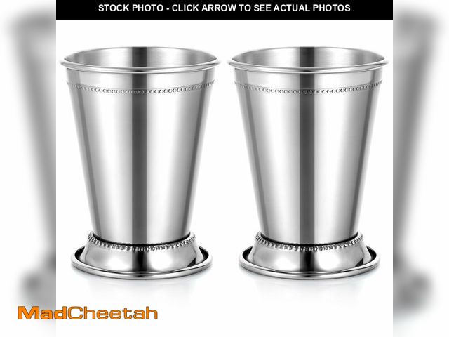 Lot 74-13626380 - JOUTYFOR Set of 2 Mint Julep Cups, Classic Stainless Steel Glasses for Party Bar Home Restaurant, 12...