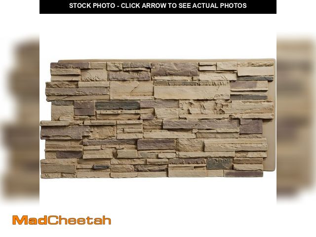 Lot 74-12665007 - Ekena Millwork 48 5/8"W x 24 3/4"H x 1 1/4"D Cascade Stacked Stone, StoneWall Faux Stone Siding Pane...
