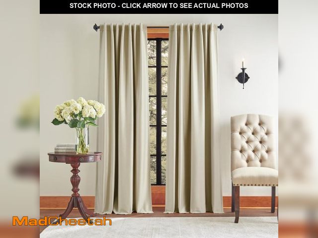 Lot 74-12309876 - Martha Stewart Spellbound Blackout Lining Rod Pocket/Back Tab Window Curtain Panel Pair, 84", Champa...