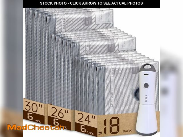 Lot 74-14154369 - Vacbird Vacuum Bags for Travel with Rechargeable air Pump, Carry-on Size Compression Packing Bags fo...