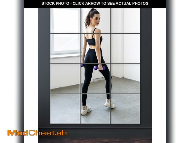 Lot 74-12712896 - Home Gym Mirrors 12 Inch x 12Pcs Full Length Mirror Tiles Acrylic Unbreakable Wall Mounted Mirror Fr...