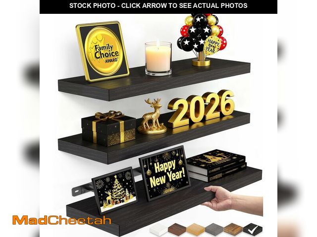 Lot 74-13622415 - BAYKA Floating Shelves for Wall, Wall Mounted Rustic Wood Shelves for Bathroom, Bedroom, Living Room...