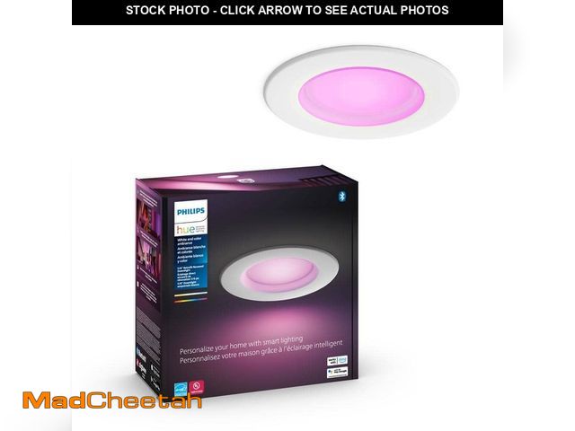 Lot 74-12778472 - Philips Hue 5 in. / 6 in. LED Smart Color Changing Recessed High Lumen Downlight with Bluetooth (1-P...