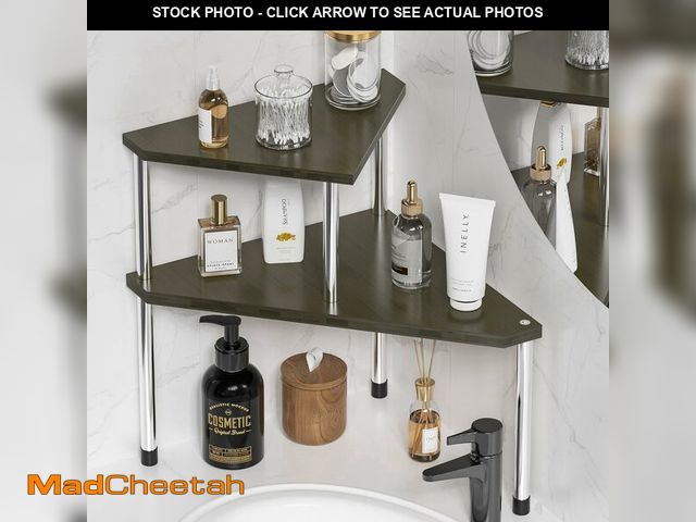 Lot 74-13631756 - Weenson Bathroom Counter Organizer Corner Shelf - 2 Tier Bathroom Organization Bamboo Bathroom Sink ...