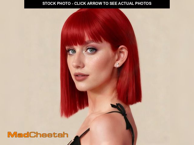 Lot 74-12717424 - SUKRI Red Bob Wig with Bangs Short Red Wigs for Women Shoulder Length Wigs 12Inch Heat Resistant Syn...